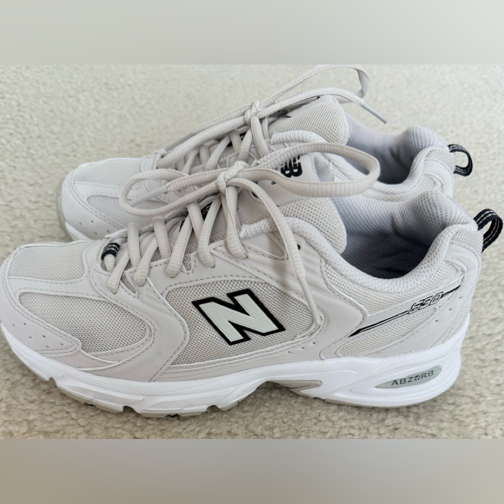 New Balance Gray and Tan Athletic Shoes with Robust Tread